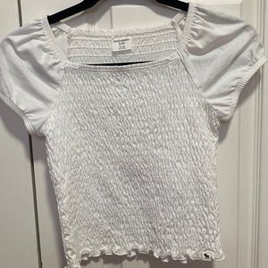 Abercrombie Kids 11/12 white scrunched/ruched shirt/blouse